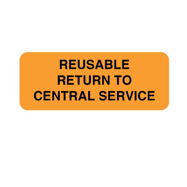 Reuseable Return to Central Service 7/8" x 2-1/4" Flr Orange w/Black